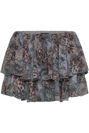 Monki Frilled Mini Skirt Skirts Short Skirts Blue