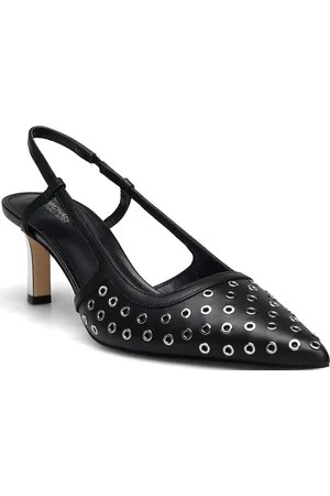 Michael Kors Alora Mid Sling Shoes Sling Backs Heeled Slingbacks Black