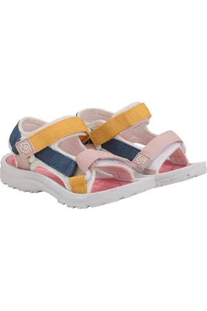 Color Kids Colorblock Sandals W. Velcro Shoes Summer Shoes Sandals Coral