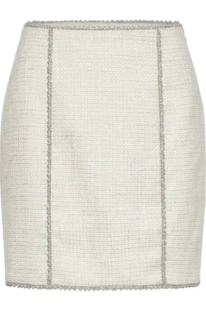 ROTATE Boucle Mini Skirt Skirts Short Skirts Cream