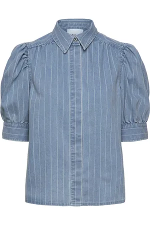 Minus Mspria Short Sleeve Shirt Tops Shirts Short-sleeved Blue