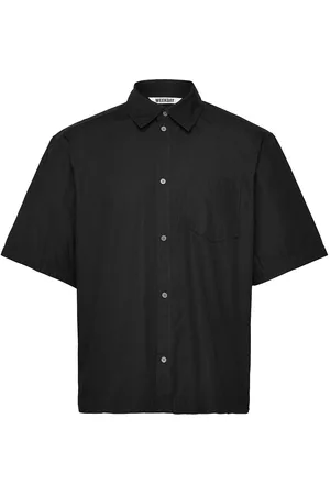 Weekday Relaxed Fit Short-Sleeved Cotton Shirt Tops Shirts Short-sleeved Shirts Black
