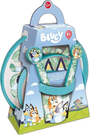 Bluey 5-Delt Skridsikker: Tallerken/Skål/Bæger/Bestik Home Meal Time Dinner Sets Blue