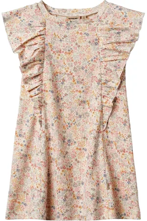 WHEAT Jersey Dress Ruffle Shirley Dresses & Skirts Dresses Casual Dresses Sleeveless Casual Dresses Beige