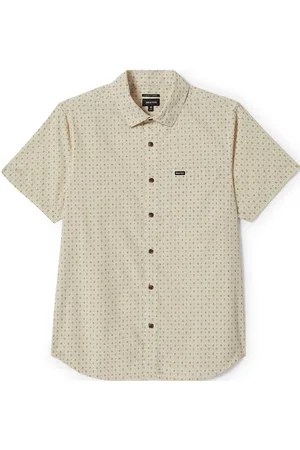 Brixton Charter Print S/S Wvn Tops Shirts Short-sleeved Cream