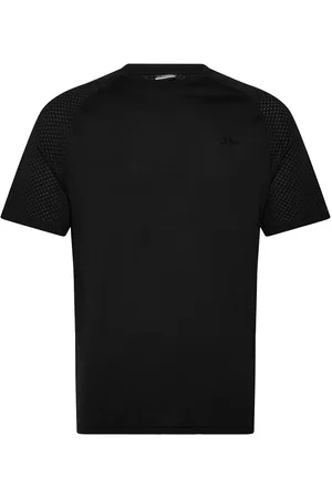 J Lindeberg Brent Wool T-Shirt Sport Men Men Sports Clothes Sport Tops Sport T-shirts Black