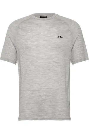 J Lindeberg Brent Wool T-Shirt Sport Men Men Sports Clothes Sport Tops Sport T-shirts Grey