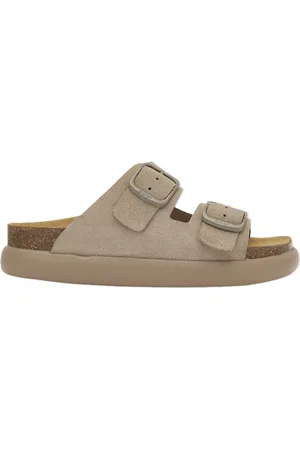 Scholl Sl Noelle Chunky Suede Dark Beige Matalapohjaiset Sandaalit Beige