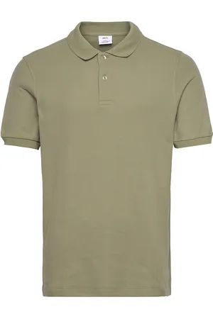 MANGO Regular-Fit Cotton Piqué Polo Shirt Tops Polos Short-sleeved Green
