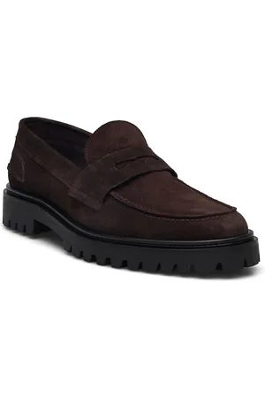 GARMENT PROJECT Aaron Penny Loafer - Brown Suede Loaferit Matalat Kengät Brown