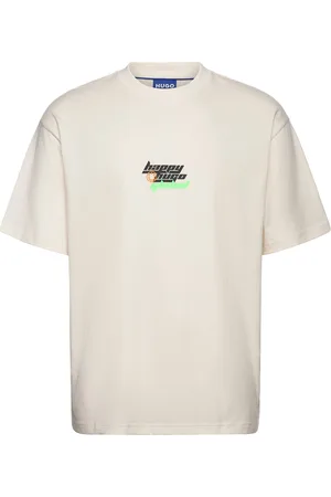 Hugo Blue Nerperi Tops T-shirts Short-sleeved Beige