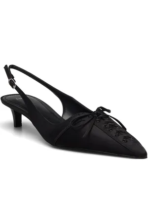 MANGO High-Heeled Shoes With Pointed Toe And Bow Shoes Sling Backs Heeled Slingbacks Black