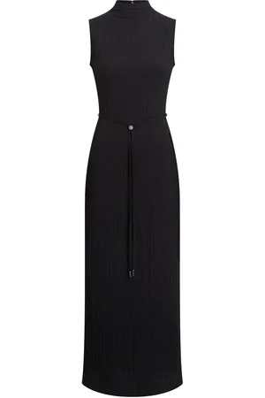 Calvin Klein Crinkle Jersey Ankle Dress Maksimekko Juhlamekko Black