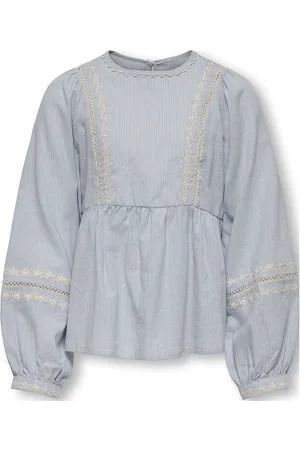 ONLY Kogmonica Ane L/S Emb Top Wvn Tops Blouses & Tunics Blue