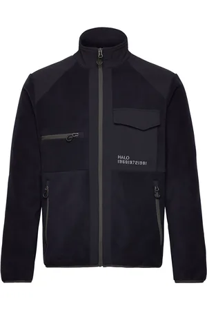 Black Halo Paneled Fleece Jacket Sport Sweat-shirts & Hoodies Fleeces Navy