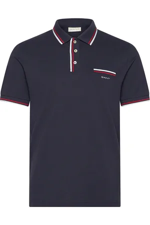 GANT 2-Col Tipping Ss Pique Polo Tops Polos Short-sleeved Navy