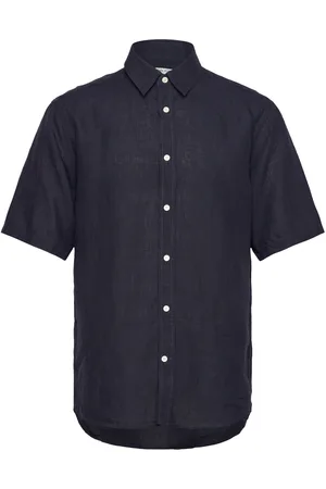 Tiger of Sweden Spenser Ss Designers Shirts Short-sleeved Shirts Navy