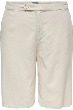 ONLY Carcaro Hw Linen Bl Bermu Shorts Bottoms Shorts Bermudas Beige