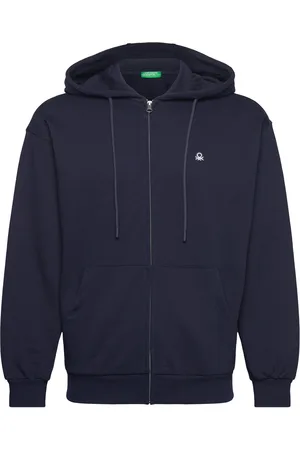 Benetton Jacket W/Hood L/S Tops Sweat-shirts & Hoodies Hoodies Navy