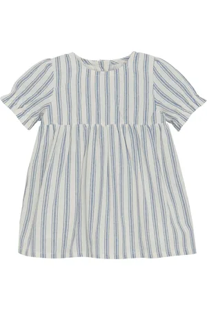 Huttelihut Dress Ss Yd Stripe Dresses & Skirts Dresses Baby Dresses Short-sleeved Baby Dresses Blue