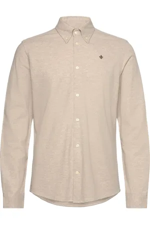 Morris Camden Piqué Shirt Designers Shirts Casual Shirts Beige