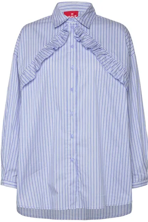 Crās Bloomingcras Shirt Tops Shirts Long-sleeved Blue