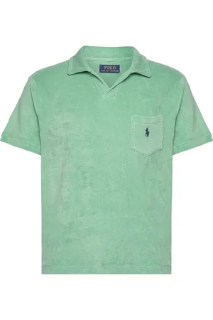 Ralph Lauren Custom Slim Fit Terry Polo Shirt Tops Polos Short-sleeved Green