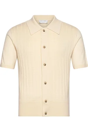 Tiger of Sweden Araawen Rws Designers Knitwear Short Sleeve Knitted Polos Cream