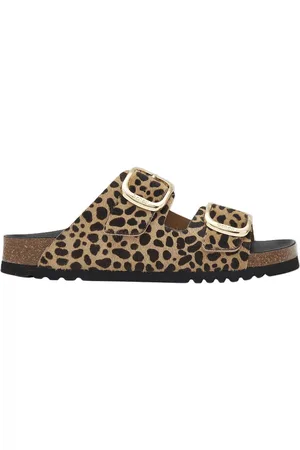 Scholl Sl Noelle Leather Leopard Matalapohjaiset Sandaalit Multi/patterned