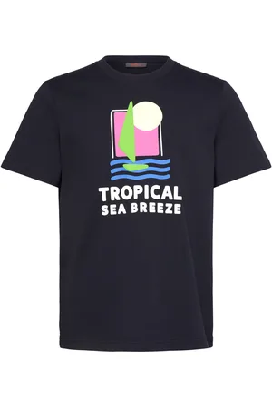 Morris Seaton Mixed Tee Designers T-shirts Short-sleeved Navy