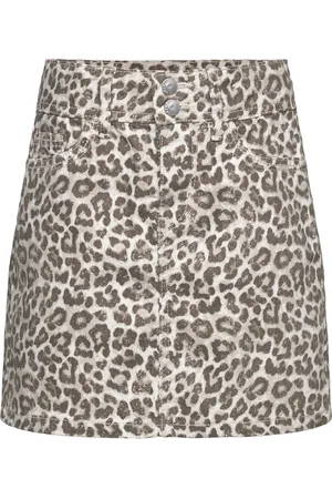 Lindex Skirt Twill Leo Print Dresses & Skirts Skirts Short Skirts Yellow