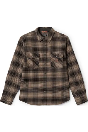 Brixton Builders Bowery Str Wr Flannel Tops Shirts Flannel Shirts Brown