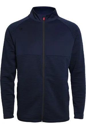 Backtee Mens Waffel Midlayer Cardigan Sport Sweat-shirts & Hoodies Fleeces & Midlayers Navy