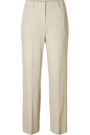 SELECTED Slftania-Rita Mw Wide Pant Noos Bottoms Trousers Suitpants Cream