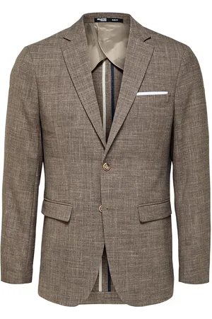 SELECTED Slhslim-Oasis Linen Blz Noos Suits & Blazers Blazers Single Breasted Blazers Beige