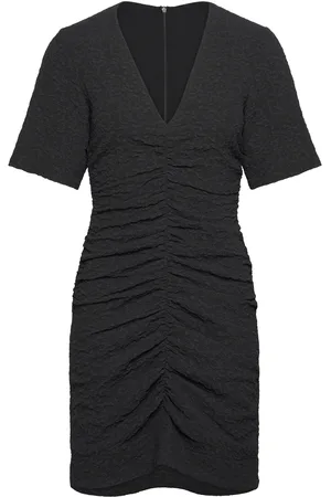 Ganni Textured Suiting Designers Short Dress Black
