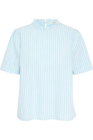 Cream Crnadela Blouse Tops Blouses Short-sleeved Blue