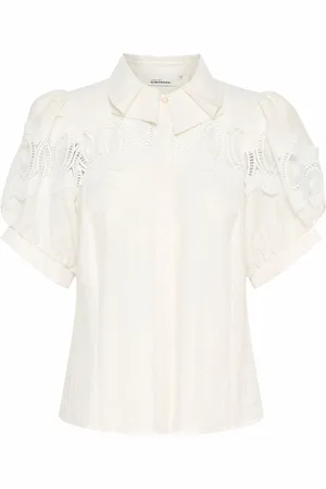 Karen by Simonsen Kburith Frosty Blouse Tops Blouses Short-sleeved White