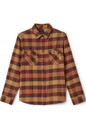 Brixton Bowery L/S Flannel Tops Shirts Casual Beige
