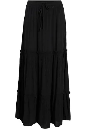 VILA Vimesa Hw Maxi Skirt - Noos Pitkä Hame Black