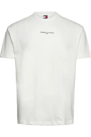 Tommy Hilfiger Tjm Rlx Linear Logo Tee Ext Tops T-shirts Short-sleeved White
