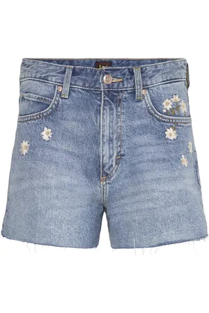Lee Rider Short 3In Bottoms Shorts Denim Shorts Blue
