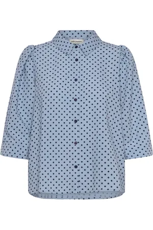 Lollys Laundry Bonoll Shirt Ss Tops Shirts Short-sleeved Blue