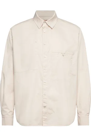 Rue de Tokyo Syl Solid Light Cotton Tops Shirts Casual Shirts Cream