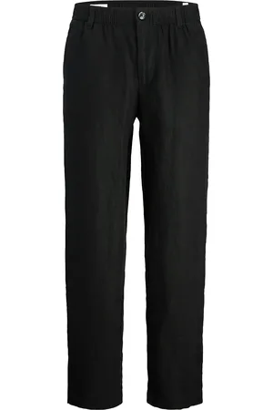 JACK & JONES Jpstkarl Lawrence Linen Chino Sn Bottoms Trousers Linen Trousers Black Jack & J S