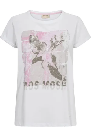Mos Mosh Mmflori O-Ss Tee Tops T-shirts & Tops Short-sleeved White