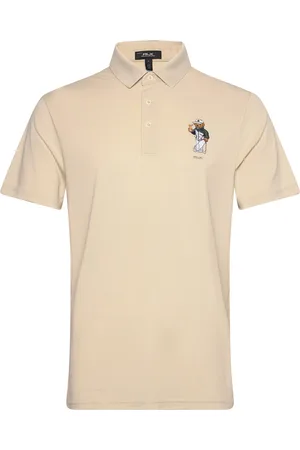 Ralph Lauren Tailored Fit Bear Performance Polo Shirt Sport Men Sport Clothing Sport Tops Sport Polos Sport Short-sleeved Polos Beige