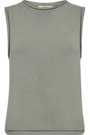 Mos Mosh Mmaubin Sl Knit Top Tops T-shirts & Tops Sleeveless Green
