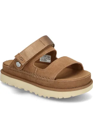 UGG W Goldenstar Glide Shoes Sandals Flat Sandals Brown