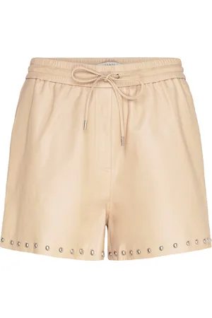 Dante 6 Ginger Studded Leather Shorts Bottoms Shorts Leather Shorts Beige